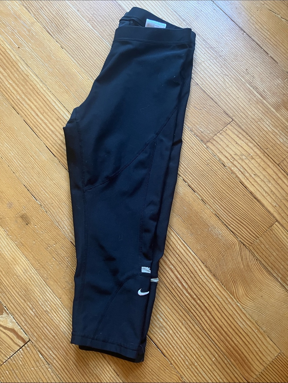 Nike Black Capri Leggings with White Swoosh